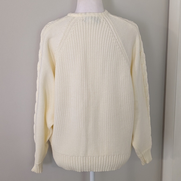 Vintage Idioms Women's Cardigan Sweater MEDIUM Cable Knit Preppy Chunky Cozy‎ - Picture 5 of 6